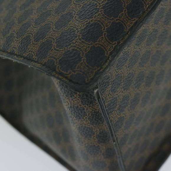 CELINE Macadam Canvas Hand Bag PVC Brown Black Auth 64827 - Picture 16 of 16